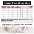 1/5/10m Copper Braided Sleeve Tinned Plating 4 6 8 10 15 18 25 Mm Expandable Metal Sheath Screening Wire Cable Shielded. 