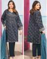 KHAADI 3 piece lawn unstitched suit with voil Dupatta for women |KHAADI COLLECTION| Over-All suit dark  purple and blue color suit. 