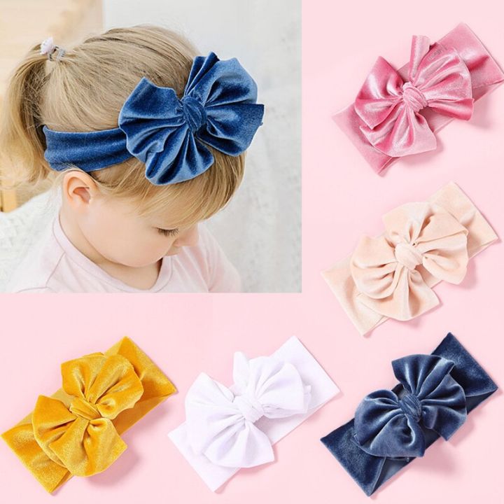 I LOVE DADDY&MUMMY-Gold Velvet Baby Headband Kids Turban Baby Girl Hair Accessories Bows Newborn Toddler Headbands Hair Band For Girls Haarband