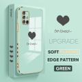 Samsung A71 5G Lover Heart Square Edge Pattern Casing Plated Phone Shell Luxury Plating Soft Phone Case. 