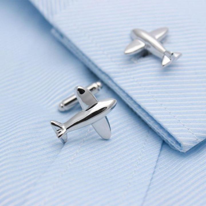 Airplane Cufflinks for Men, Aeroplane Cufflinks for men - Silver