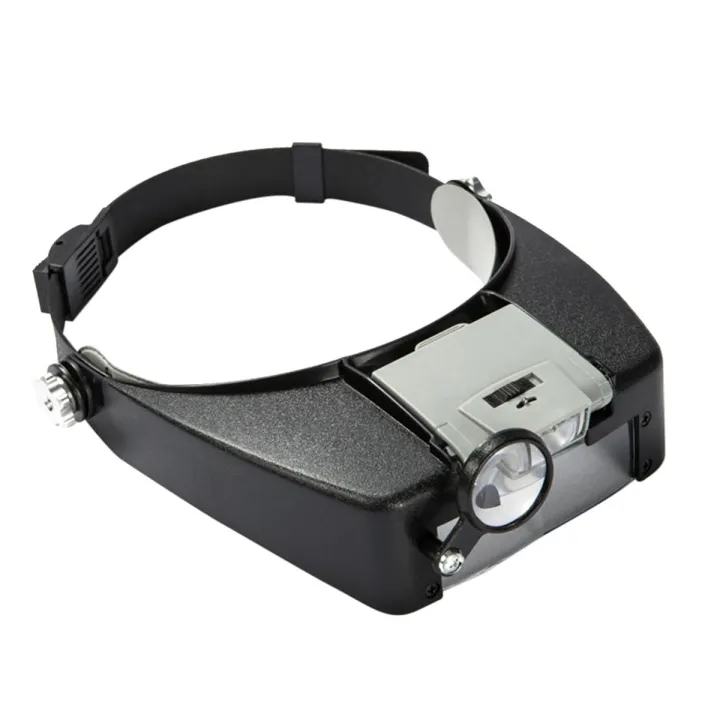Loupe Microscope LED light 1.5X 3X 6.5X 8X Helmet Style Magnifier Glass ...