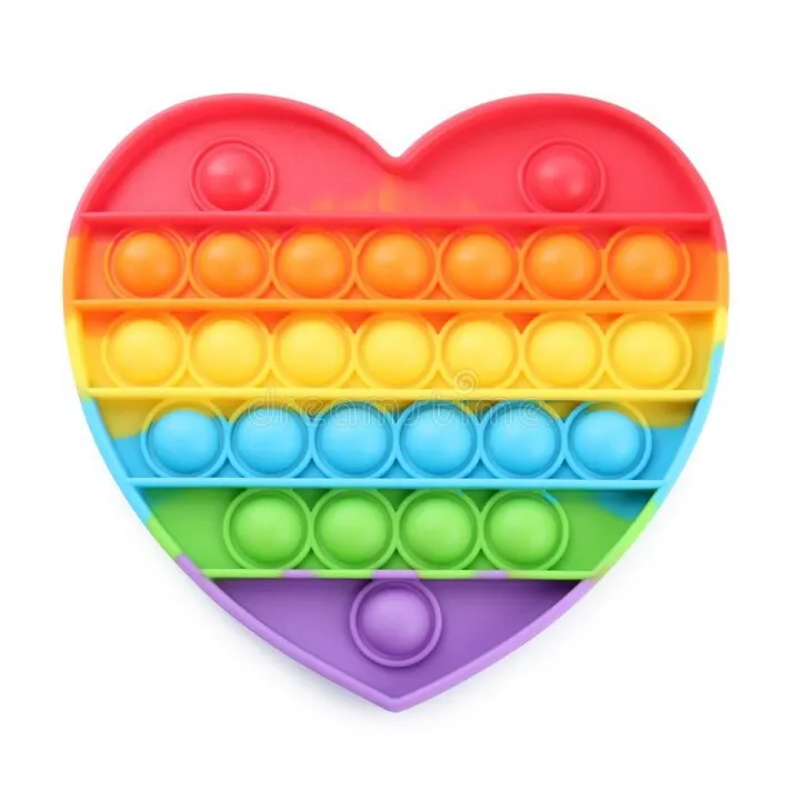 Pop It Silicone Push Pop Bubble Fidget heart shape toy