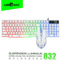 Suspended Illuminant Keyboard Mouse Suit Wired Computer Gaming Keyboard and Mouse Suit RGB Backlight DIY Cross-Border Installation. 