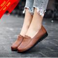 PU Light Leather For Women Casual Flat Ladies Shoes Nurse Soft Peas Loafer Flats 35-41. 