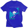 Classic 90s Anime Cowboy Bebop T-shirt Men Spike Spiegel Graphic T Shirt Pure Cotton Manga Tee Tops O-neck Clothing Gift For Man. 