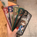 Jizetin for Vivo V21 / V21 5G Back Cover Lovely Girl with Bear Hat Matte Mobile Phone Cases Ultra Thin Full Lens Protection Phone Case. 