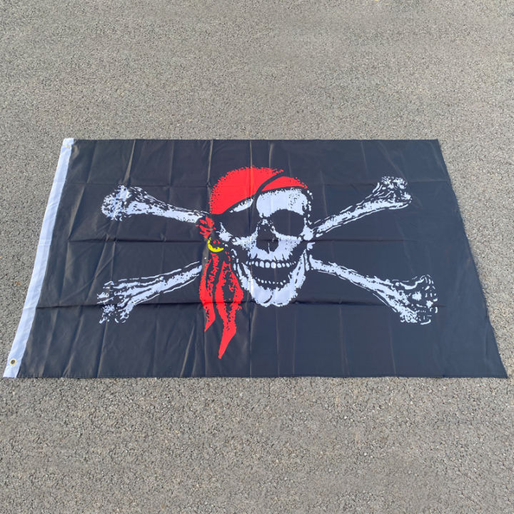 aerlxemrbrae flag Huge Skull and Cross Crossbones Jolly Roger Pirate Flags Holloween KTV hanging Decoration