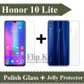 Huawei Honor 10 Lite Tempered Polish Glass And Back Jelly Protector 2 in 1 Combo. 