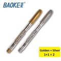 Baoke Metallic Marker Pen (1.5mm) Permanent Metallic Pen - Ceramic Marker - Craftwork Pen - Craft pen - Art Supplies - for DIY - Glass - Paper - Wood - Fabric - Plastic - photo album - greeting card - Art pen. 