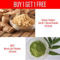 Ginger Powder Sonth / Adrak Powder 50 Gram With Gift Neem Leaf Powder 50 Gram. 