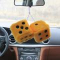 1 Pair Fuzzy Dice Dots Rear View Mirror Hanger Decoration Car Styling Accessories multicolor car design. 