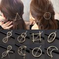 Pack of 2 Hair Clip Pin Barrette Girls Headwear Metal Geometric Alloy Moon Circle Hairgrip Fashion Woman Hair Accessories. 