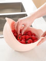 Kitchen basin rice water fruit vegetable washing plastic drainage basket. 