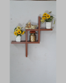 1 PIECE WALL HANGING SHELF CRISS CROSS DARK BROWN. 