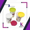 High Quality Pack of 3 Unbreakable Juice Glasses with Lid - 300ML For Water/Juices, Milk & Milkshakes (100 ml, Plastic, Multicolor). 