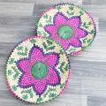 Sartiyoon Artisan's Lotus Flower Colorful changair (Bread Plate) Size 11 inches. 