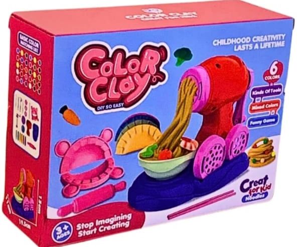 Play Color Dough Spaghetti Maker Noodle Set Kitchen Creations Pasta Maker Machine Pretend Chef Toy Modeling Clay Dough Tools for Kids  Birthday Gift.