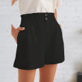Green Home Summer Pants High Waist Zipper Good-looking Women Shorts. 