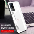 PlusCase for Vivo V21e Case Glass Hard Gradient Painted Shockproof Phone Back Cover. 