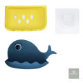 Fish Shape Cute Soap Plastic Dish Adhesive Waterproof Wall Mounted Bar Soap Dish Holder Organizer Rack Hanging Bathroom Soap Tray | (random color).. 