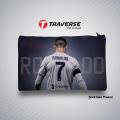 Traverse Ronaldo Pencil Pouch for Boys & Girls. Digitally printed on Fabric with both sides printed. 