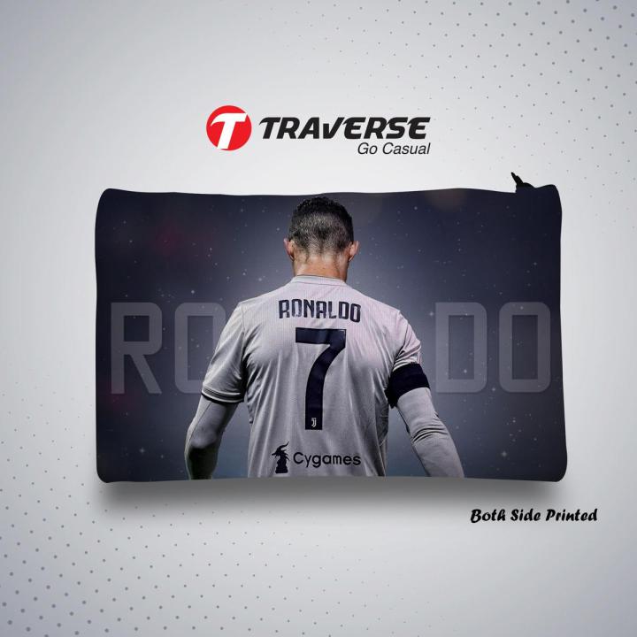 Traverse Ronaldo Pencil Pouch for Boys & Girls. Digitally printed on Fabric with both sides printed