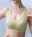 New Latex  Silk Sport  Bra Women Ultra Thin Sports Bra Seamless Wireless Breathable Sleep Vest Padded Bra - Women's No Steel Ring Brassiere Solid Widened Shoulder Strap Comfortable Ice Silk bra (size  XS-2XL all color availabe ). 