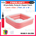 Intex Baby Pools by ToyzRusPk – Sunset Glow 57104, Play Box 57100, Sunset Glow 58924 | Size 33–34in | 57L Capacity | Ages 1–3 Years | Free 20 Balls, Mini Air Pump & Repair Patch | Colorful Designs | Soft Inflatable Base | Intex Swimming Pools. 