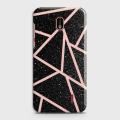 Nokia 1 Plus Cover Case Black and pink line Hard Cover- Design 44 Cover. 