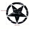 Durable Vinyl Five-Pointed Star Hood Decal for Jeep F150, Rubicon JK CJ TJ YJ - Weatherproof & UV Resistant, Easy to Apply with Pre-Cut Design, Perfect for Off-Road Vehicles. 