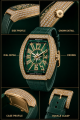 Premium Rhinestone Tonneau Watch for Men – Iced-Out Luxury Analog Timepiece with Embossed Leather Strap | Statement Formal Wristwatch for Parties, Weddings & Special Events – Best Birthday Gift for Husband, Father. 