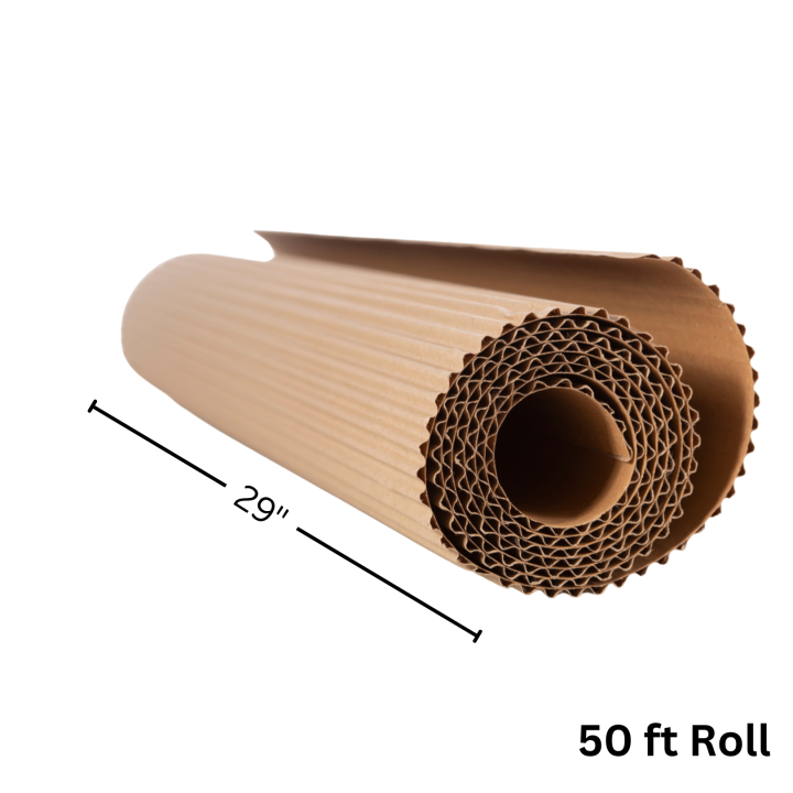 29 inch x 50 ft Good Duty 2-Ply Corrugated Paper Sheet Roll for Fast and Secure Packing carton roll for Packing Cardboard paper wrap