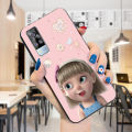 UCUC for Vivo Y53S 4G / Y51 2020 / Y31 2021 / Y51A 2021 Cute Cartoon Little Girl Shockproof Soft Silicone Ultra Thin TPU Phone Case Cover. 