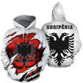 3D Print Albania Armor Graphic Hoodies Casual Long Sleeve Pullovers Sweatshirts For Women Men Oversized Tracksuit Streetwear Top. 