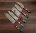 Damascus Chef's Knife Set of 5 BBQ Knife Kitchen Knife. 