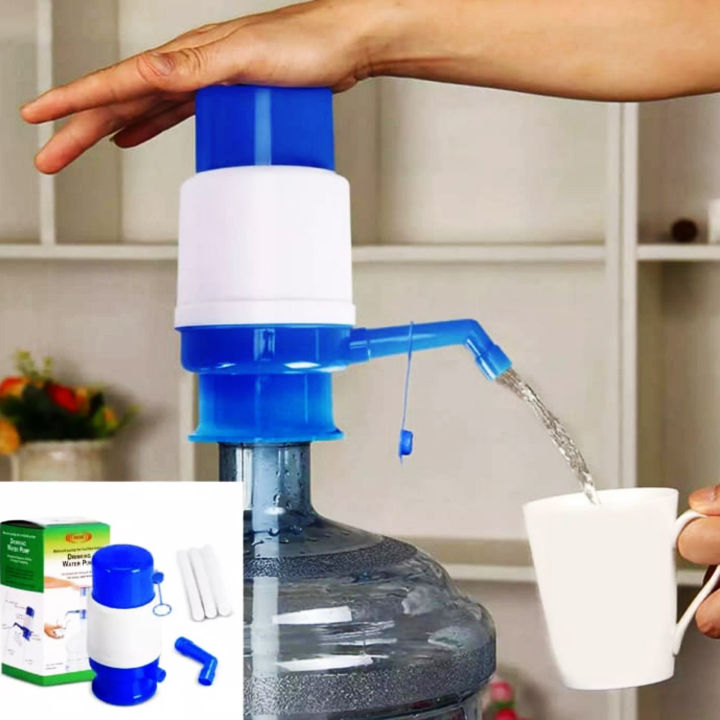 Manual Water Pump Dispenser For 19 liter Water Cans Large - Blue & White
