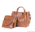 3 Pcs Pu Leather Soft Ladies bags For Womens. 