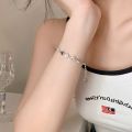 【Hot demand】1 Pc Simple Creative Design Ladies Women Trendy Chain Jewellery Accessories Pendant Bracelets Girls Korean INS Hollow Fashion Love Charm Bracelet.