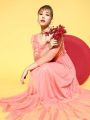 Net Long Mexi Frock 2023 For Girls Women Smoky Design: Fashionable And Elegant Mexican Frock With A Stylish Smoky Design. 