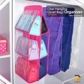 6 Pockets Hanging Handbag Closet Organizer, Purse Storage,Space Saver Bags. 