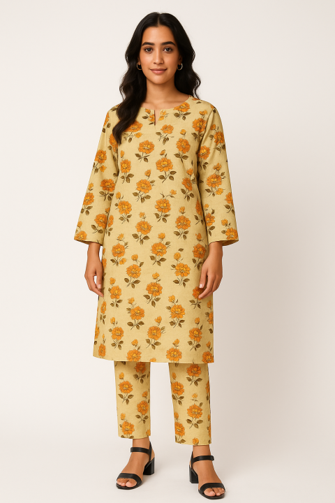 New%20Plain%20Kurti%20And%20Printed%20Trouser%20For%20Girls%20And%20Women%20-%20Image%205