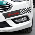 Pair of Scratch Protection Sticker (2PCS) Black - Grid flag small scratch sticker snare sticker door personality body sticker car scratch paste car rear bumper sticker  Car decoration. 