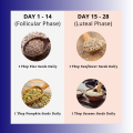 Pack Of 5 Seeds For Seed Cycling And PCOS (Chia Seeds 50 g, Flax Seeds 200 g, Sesame Seed 200 g, Sunflower Seeds 100 g, Pumpkin Seeds 100g). 