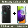 Samsung Galaxy A52 Glass Protector Tempered Glass Screen Protection Polish Glass  + Back Clear Jelly Protector Soft Film Protection Hydrogel Film Protector For Samsung Galaxy A52. 