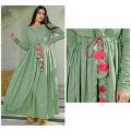 Cotton stitched traditional style long frock. 
