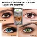 1 Pair of Soft Contact Color Lenses Eye Makeup - Blue Hazel Green Gray with FREE Lenses Solution, Container and Bag. 