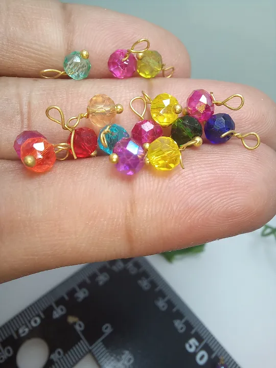 Pack%20of%20100Pcs,%20Glass%20Loreal%20Faceted%20Beads%20(Mogra%20beads)%20/Earring%20Hanging%20Findings,%20about%205mm,%20DIY%20Art%20&%20Craft.%20-%20Image%202