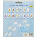 BABY BOY HAPPY BIRTHDAY BANNER - BABY SHOWER HAPPY BIRTHDAY BANNER - FEET SHAPE HAPPY BIRTHDAY BANNER. 