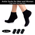 Pack of 3 Pairs Cotton Socks for Men's Business Casual Short Sox Slippers for Winter Loafer Socks Ultra Low Cut Hidden Socks for Unisex Ankle Socks in Black. 